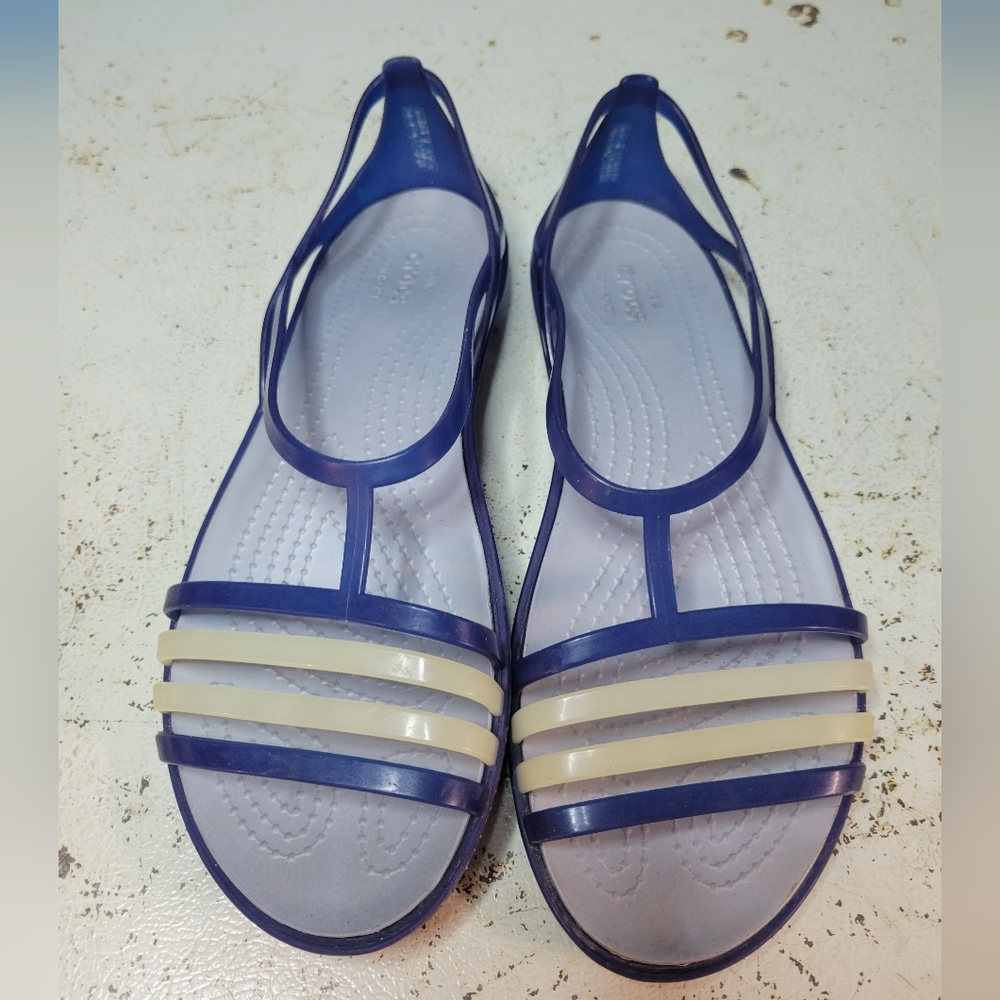 CROCS Women's Blue and Cream Sandals